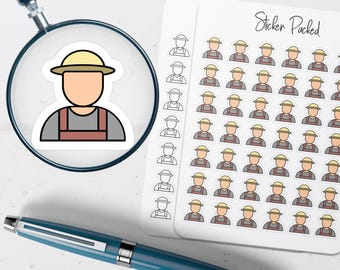 Farmer Planner Sticker Farmer Icon Sticker Farmer Sticker