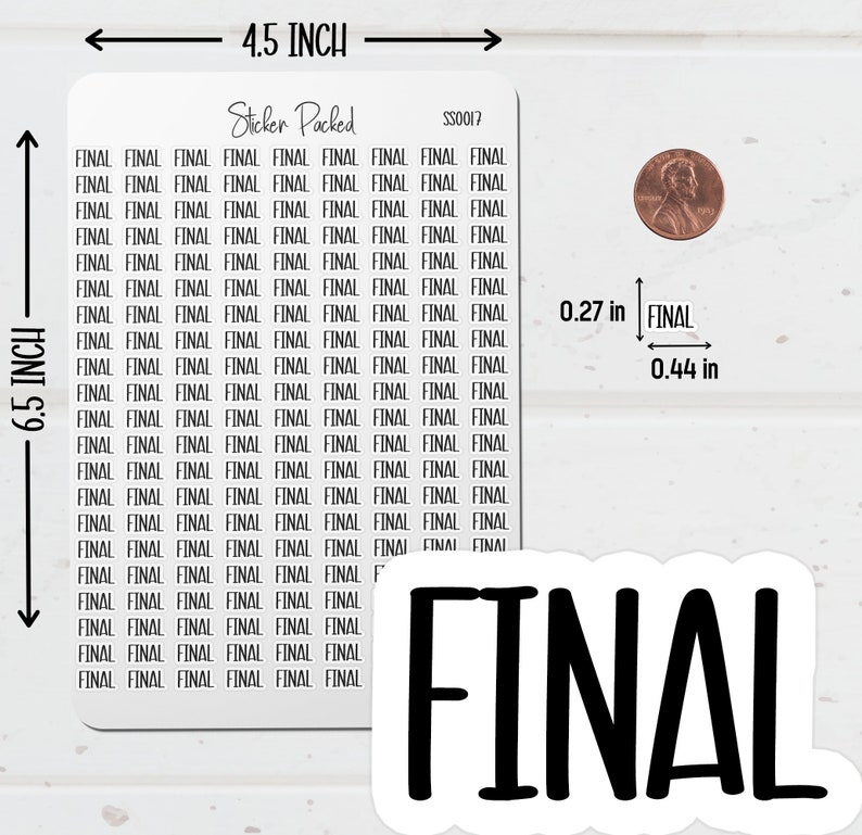 Final Planner Sticker Final Script Sticker Final Word Sticker Final ...