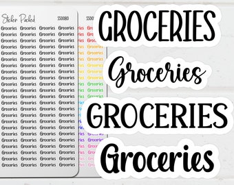 Groceries Planner Sticker Groceries Script Sticker Groceries Word Sticker Groceries Script Planner Sticker
