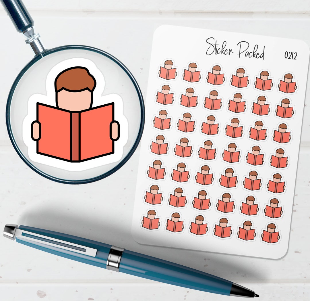 Reading Planner Sticker Reading Icon Sticker Reading Sticker - Etsy