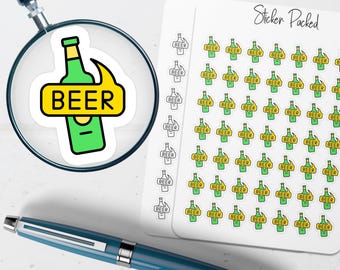 Pegatina de planificador de letreros de cerveza Pegatina de icono de letrero de cerveza Pegatina de letrero de cerveza