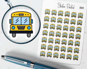 Bus Stickers School Bus Planner Stickers Transportation Stickers for Planners Public Transit Transportation Planner Stickers For Journals