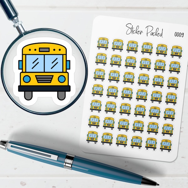 Bus Stickers School Bus Planner Stickers Transportation Stickers for Planners Public Transit Transportation Planner Stickers For Journals