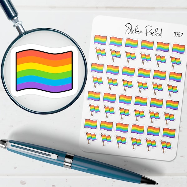 Rainbow Flag Planner Sticker Rainbow Flag Icon Sticker Rainbow Flag Sticker LGBTQ Planner Stickers Pride Stickers