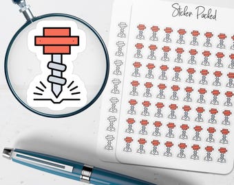Sticker planificateur perceuse Sticker icône perceuse Sticker perceuse perceuse