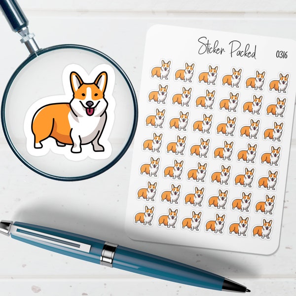 Corgi Planner Sticker Corgi Icon Sticker Corgi Sticker