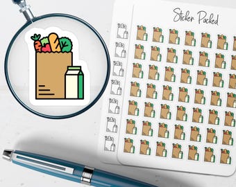 Grocery Bag Planner Sticker Grocery Bag Icon Sticker Grocery Bag Sticker Food Planner Sticker Grocery Shopping Sticker