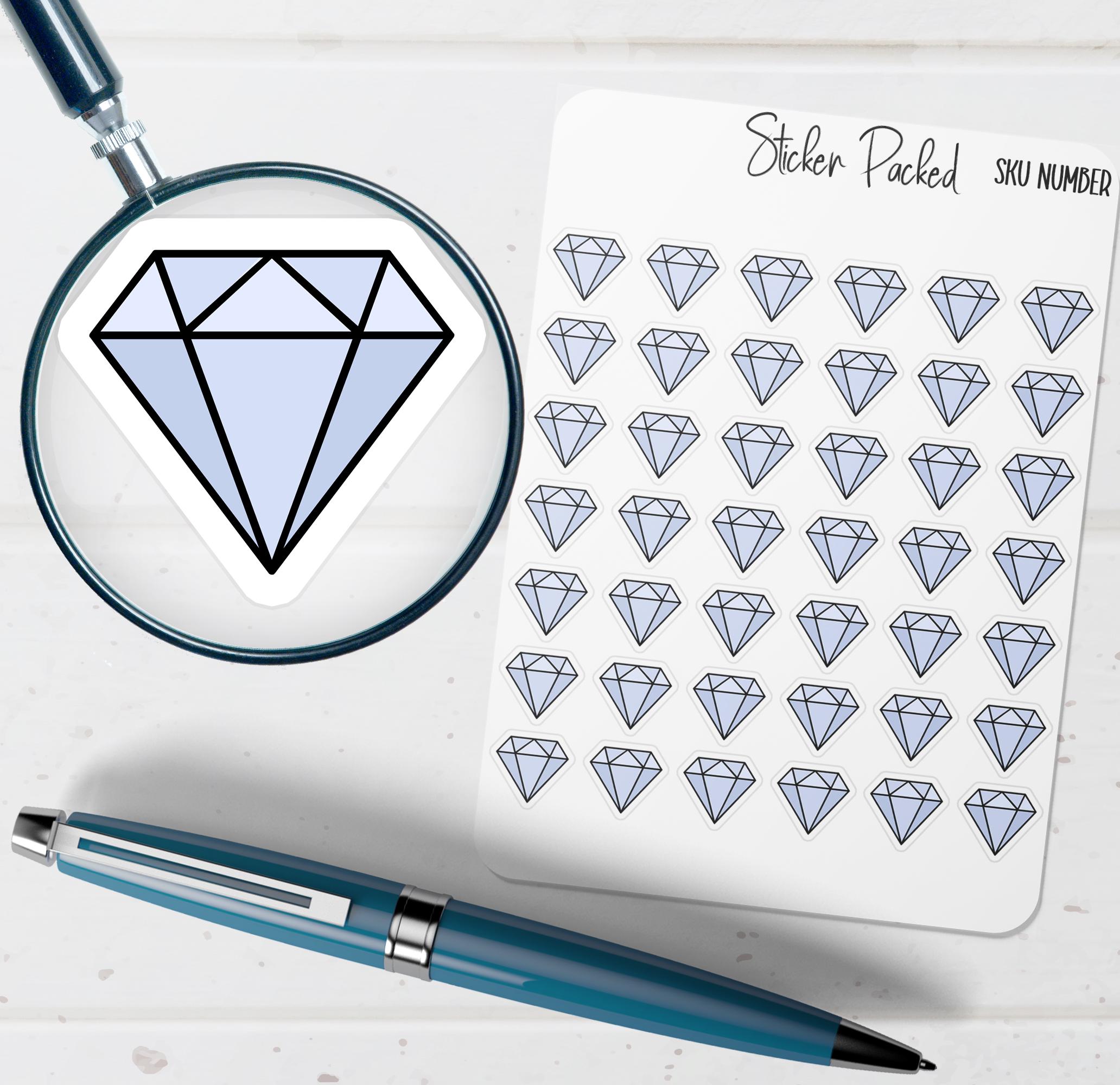 Icon Sticker Diamond Diamond Planner Sticker Diamond Icon Sticker Diamond Sticker - Etsy