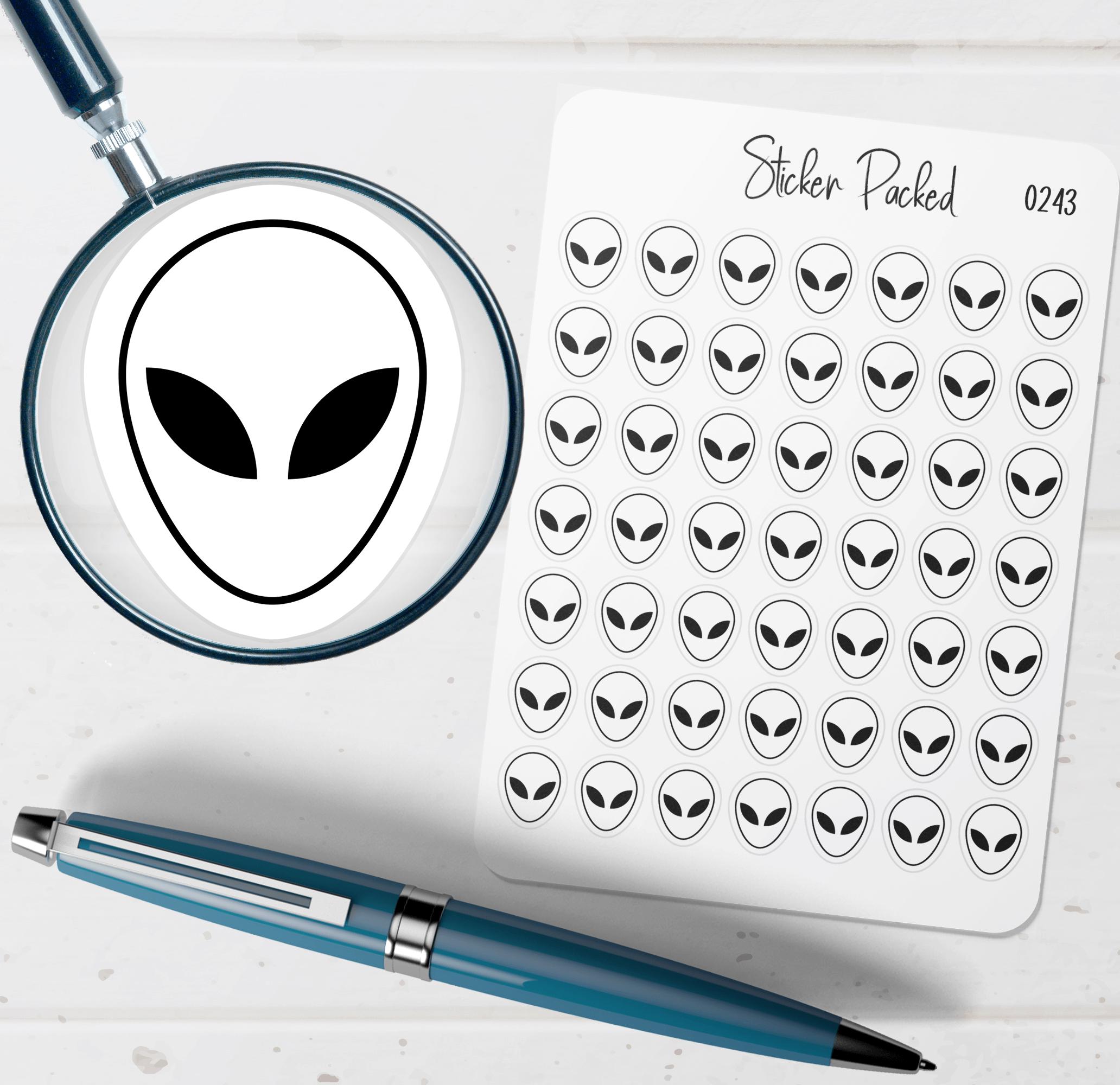 Alien Planner Sticker Alien Icon Sticker Alien Sticker - Etsy