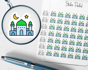 Mosque Planner Sticker Mosque Icon Sticker Mosque Sticker