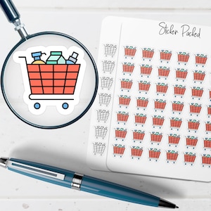 Grocery Cart Planner Sticker Grocery Cart Icon Sticker Grocery Cart Sticker