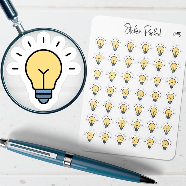 Light Bulb Planner Sticker Light Bulb Icon Sticker Light Bulb Sticker