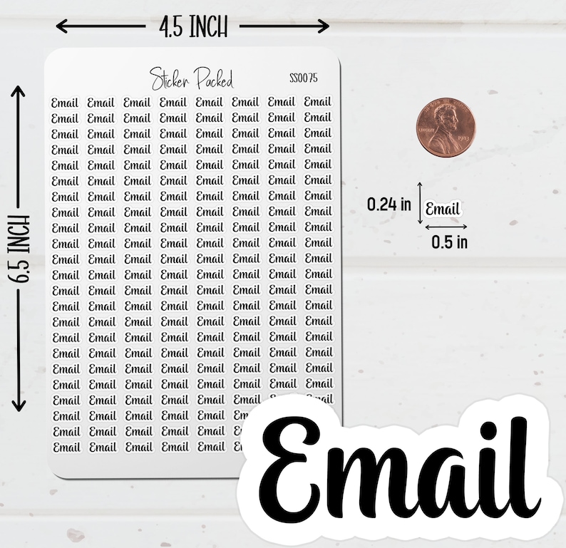Email Planner Sticker Email Script Sticker Email Word Sticker Email ...