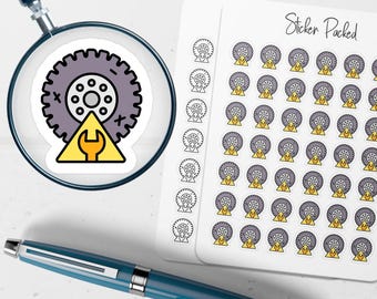 Tire Service Planner Sticker Tire Service Icon Sticker Tire Service Sticker