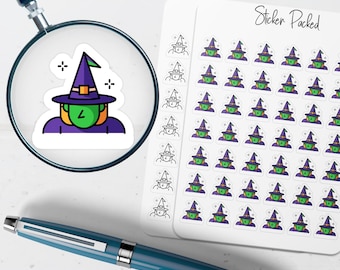 Witch Planner Sticker Witch Icon Sticker Witch Sticker Halloween Planner Sticker