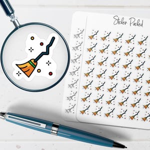 Witches Broom Planner Sticker Witches Broom Icon Sticker Witches Broom Sticker Halloween Planner Sticker