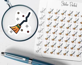 Witches Broom Planner Sticker Witches Broom Icon Sticker Witches Broom Sticker Halloween Planner Sticker