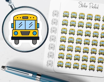 Bus Stickers School Bus Planner Stickers Transportation Stickers for Planners Public Transit Transportation Planner Stickers For Journals