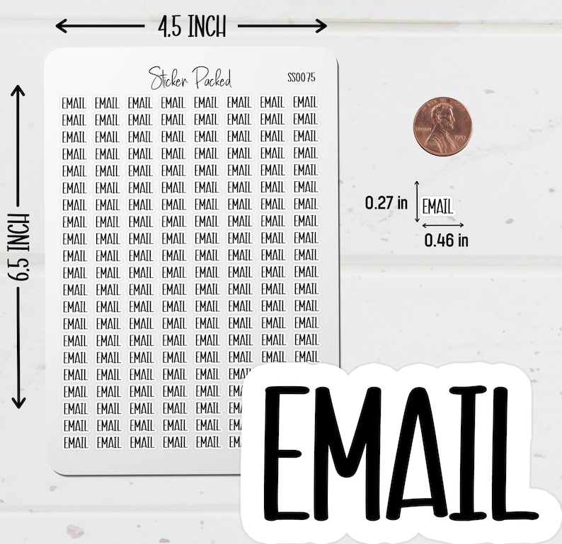 Email Planner Sticker Email Script Sticker Email Word Sticker Email ...