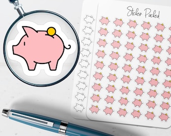 Piggy Bank Planner Stickers Money Stickers Finance Stickers for Planners Budget Icon Planner Stickers Savings Planner Sticker