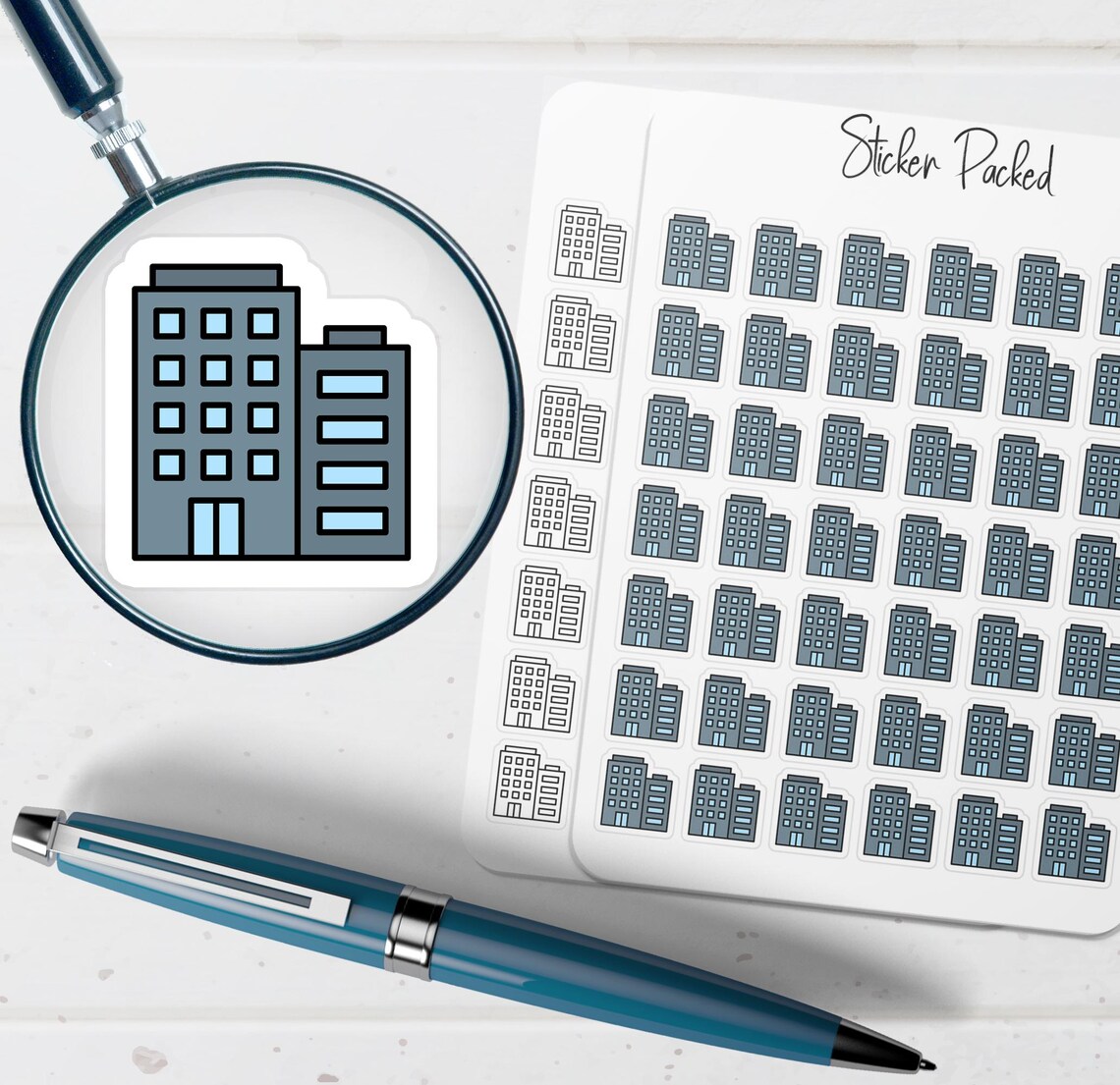 Office Building Planner Sticker Office Building Icon Sticker Office ...