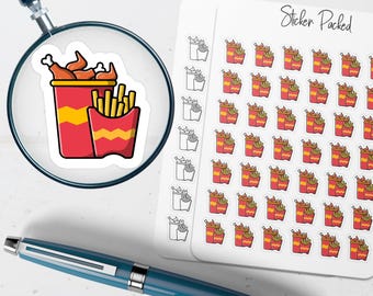 Chicken and Fries Planner Sticker Chicken and Fries Icon Sticker Chicken and Fries Sticker