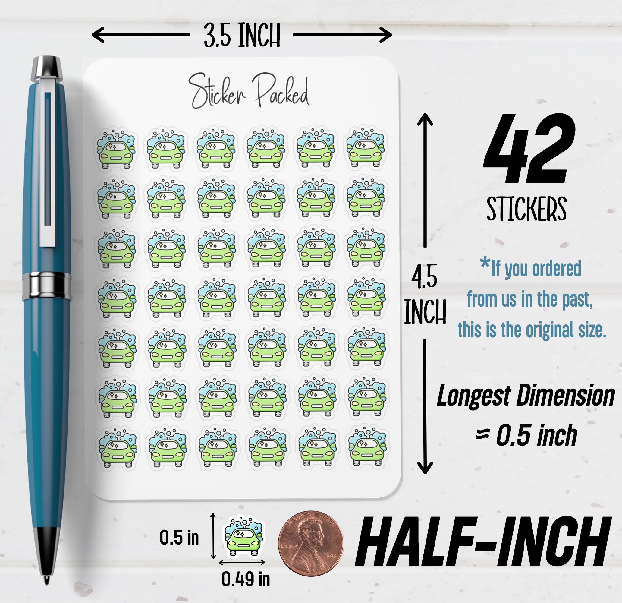 Car Wash Planner Stickers Clean Car Planner Stickers Transportation ...