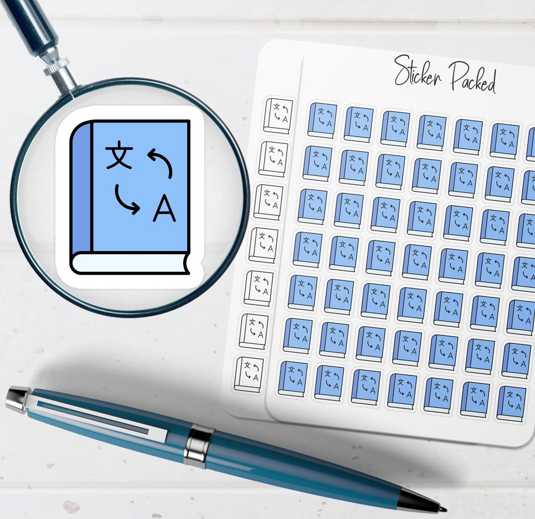 Translation Book Planner Sticker Translation Book Icon Sticker ...