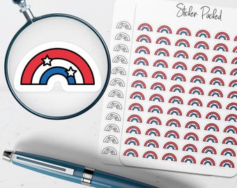 Red White and Blue Rainbow Planner Sticker Red White and Blue Rainbow Icon Sticker Red White and Blue Rainbow Sticker