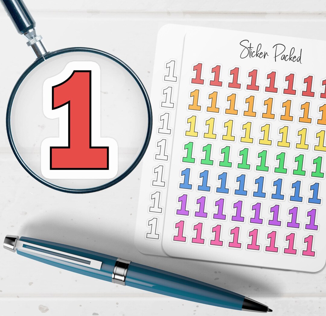 Number 1 Planner Sticker Number 1 Icon Sticker Number 1 Sticker - Etsy
