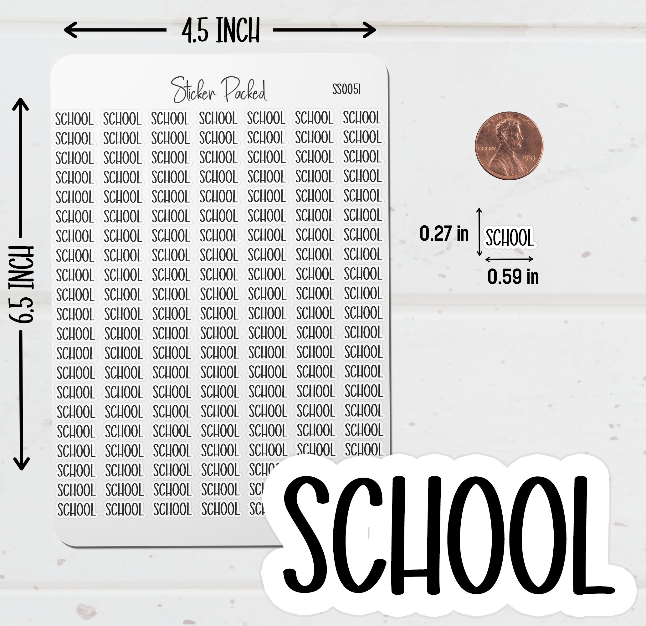 Scrut Sticker School Planner Sticker School Script Sticker School Word Sticker School ...
