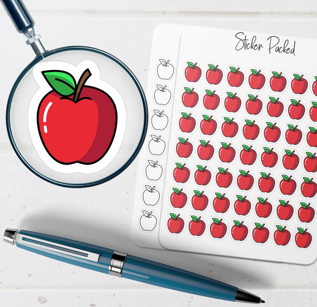 Apple Planner Sticker Apple Icon Sticker Apple Sticker Fruit Planner ...