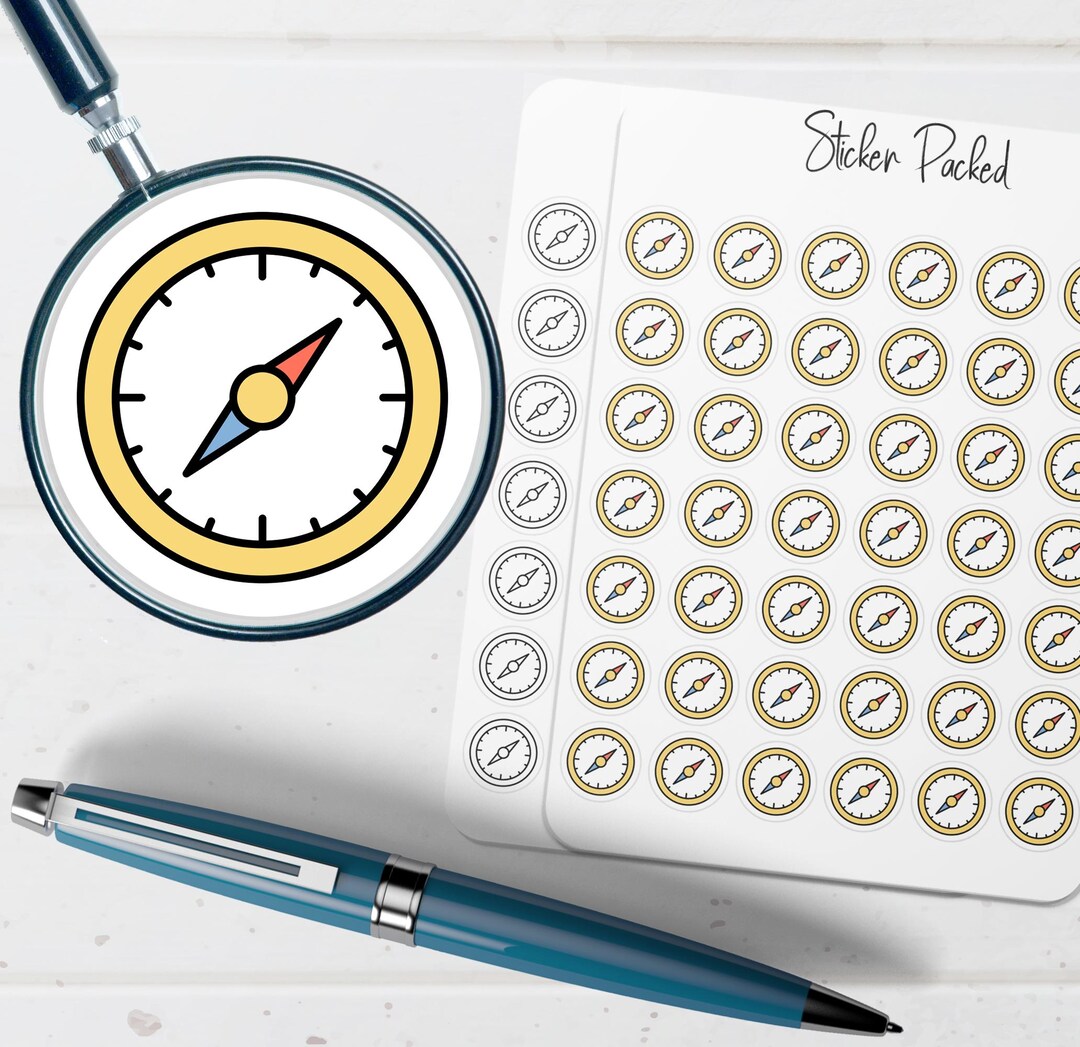 Compass Planner Sticker Compass Icon Sticker Compass Sticker - Etsy