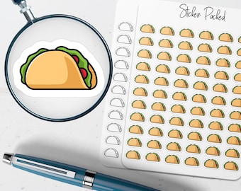 Taco Planner Sticker Taco Icon Sticker Taco Sticker Food Planner Sticker Food Sticker