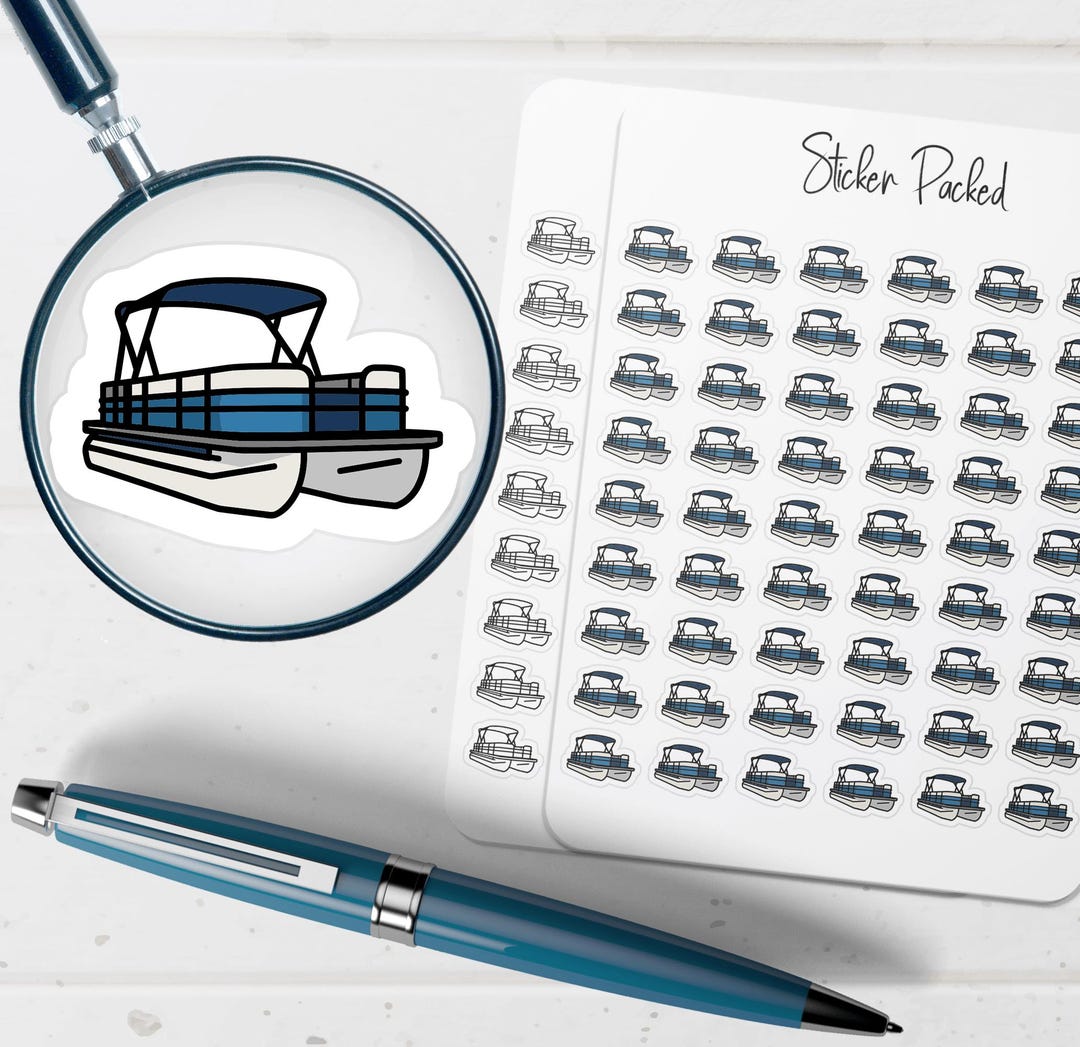 Pontoon Boat Planner Sticker Pontoon Boat Icon Sticker Pontoon Boat ...