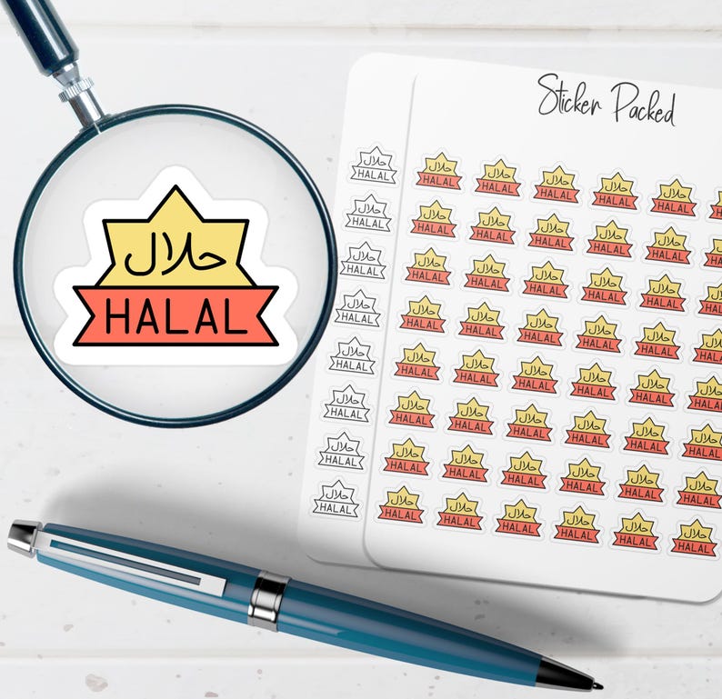 Halal Planner Sticker Halal Icon Sticker Halal Sticker - Etsy