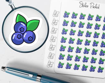 Blueberries Planner Sticker Blueberries Icon Sticker Blueberries Sticker Fruit Planner Stickers