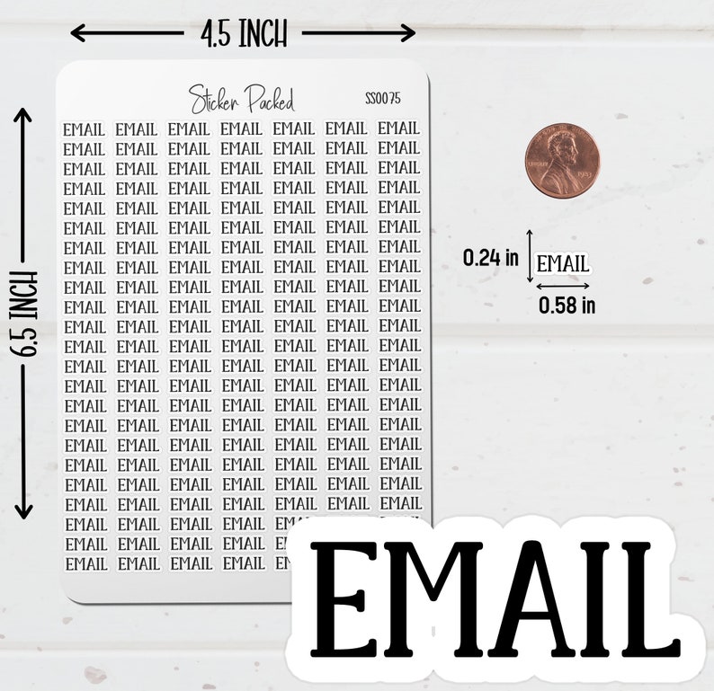 Email Planner Sticker Email Script Sticker Email Word Sticker Email ...