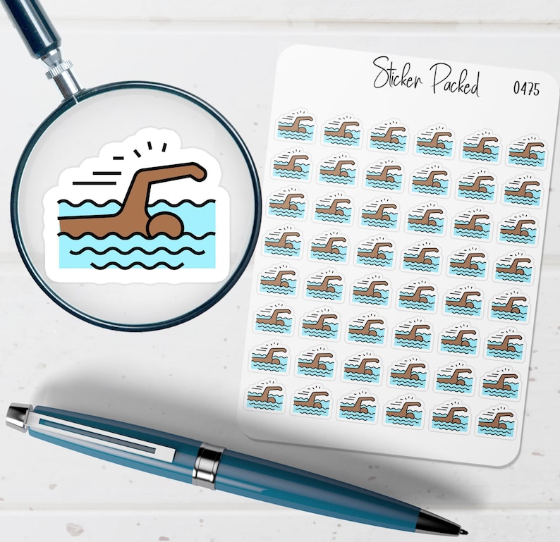 Swimming Planner Sticker Swimming Icon Sticker Swimming Sticker - Etsy