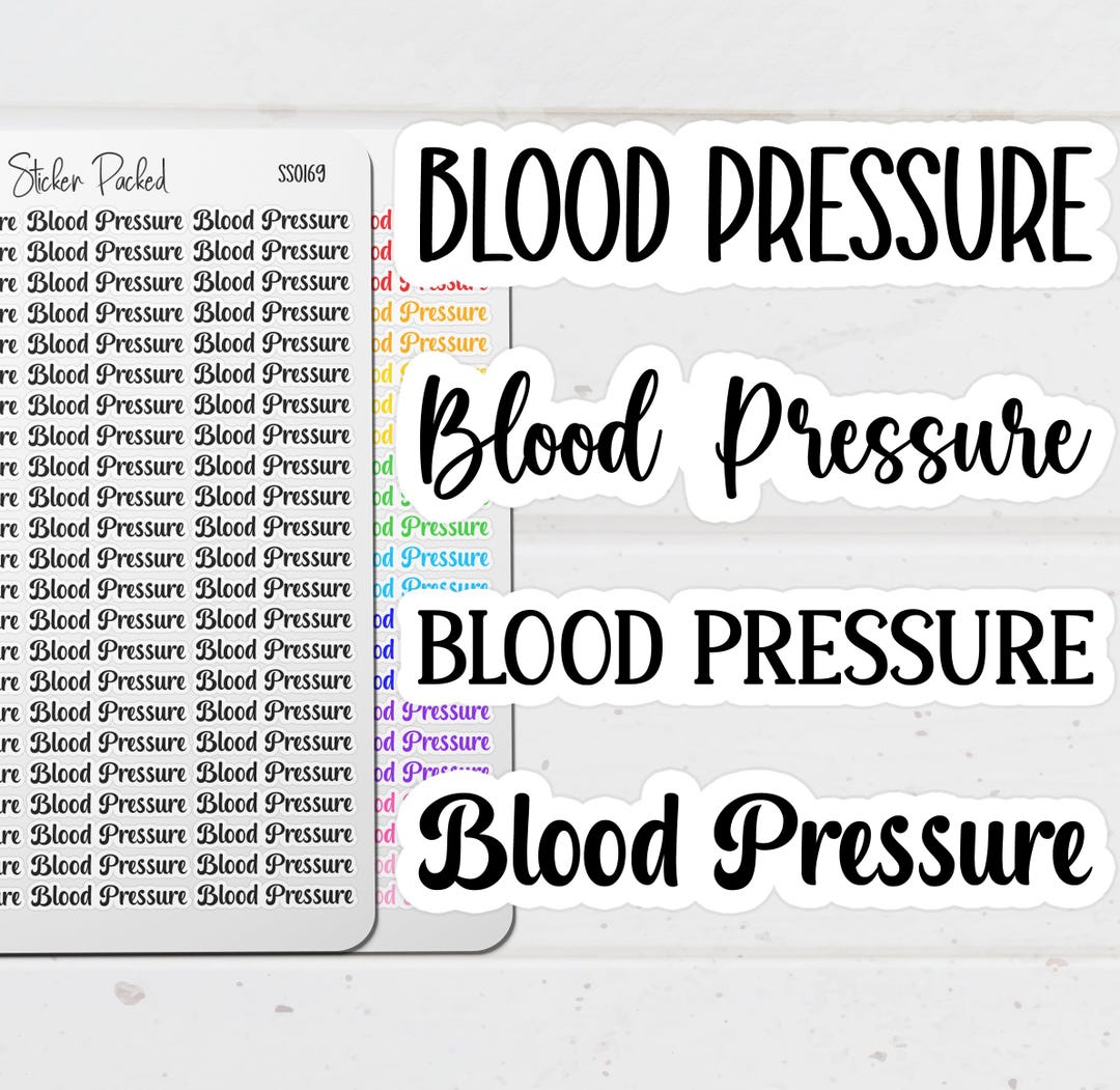 Blood Pressure Planner Sticker Blood Pressure Script Sticker Blood ...