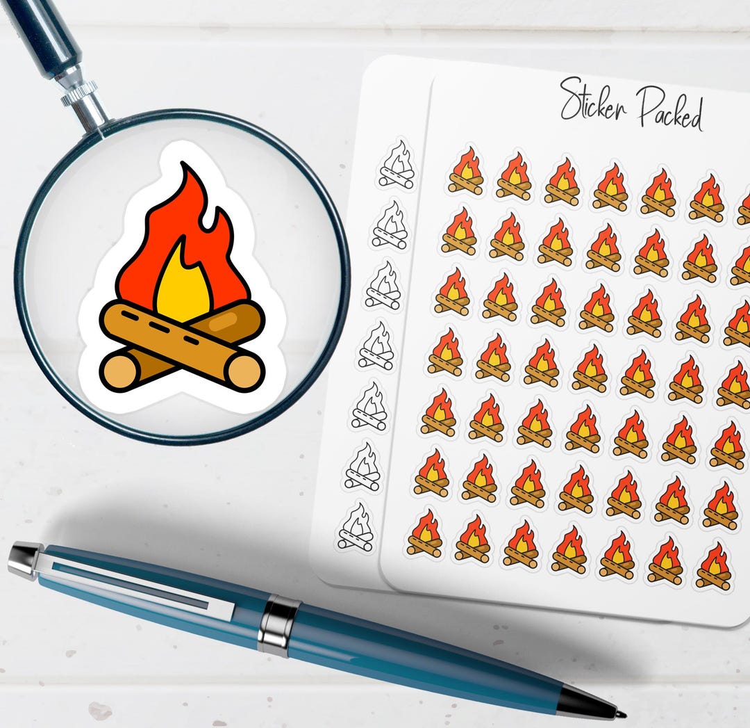 Campfire Planner Stickers Camp Fire Planner Stickers Bonfire Stickers ...