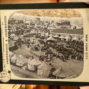 Original 1900 Glass Plate Negative of ‘Persian Pilgrims to Mecca,’ Jaffa