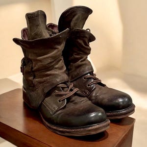 Vintage Italiaanse damesschoenen AS98 WWI-stijl militaire laarzen, 7,5