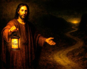 Your Word Is a Lamp – Jesus the Light | Christian Wall Art
