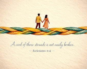 A Cord of Three Strands – Walking Together in Faith | Ecclesiastes 4:12 Printable Wall Art