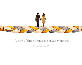 A Cord of Three Strands – Christian Marriage Art | Ecclesiastes 4:12 Printable Wall Art