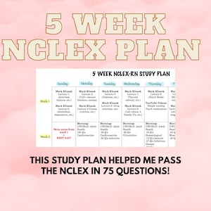 5 Week NCLEX Study Plan - Detailed