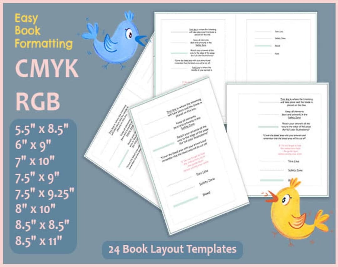 24 Book Layout Templates for Procreate (CMYK and RGB), Templates for ...