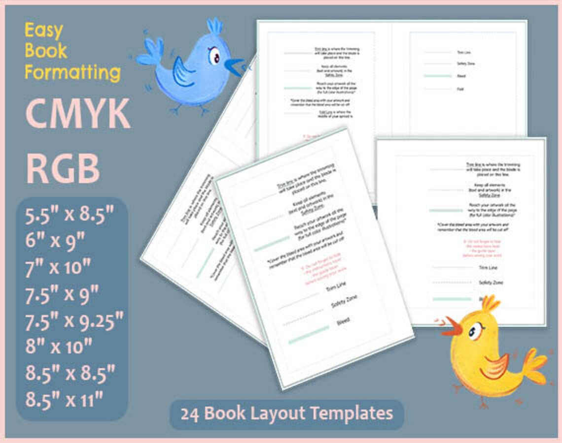 24 Book Layout Templates for Procreate (CMYK and RGB), Templates for ...