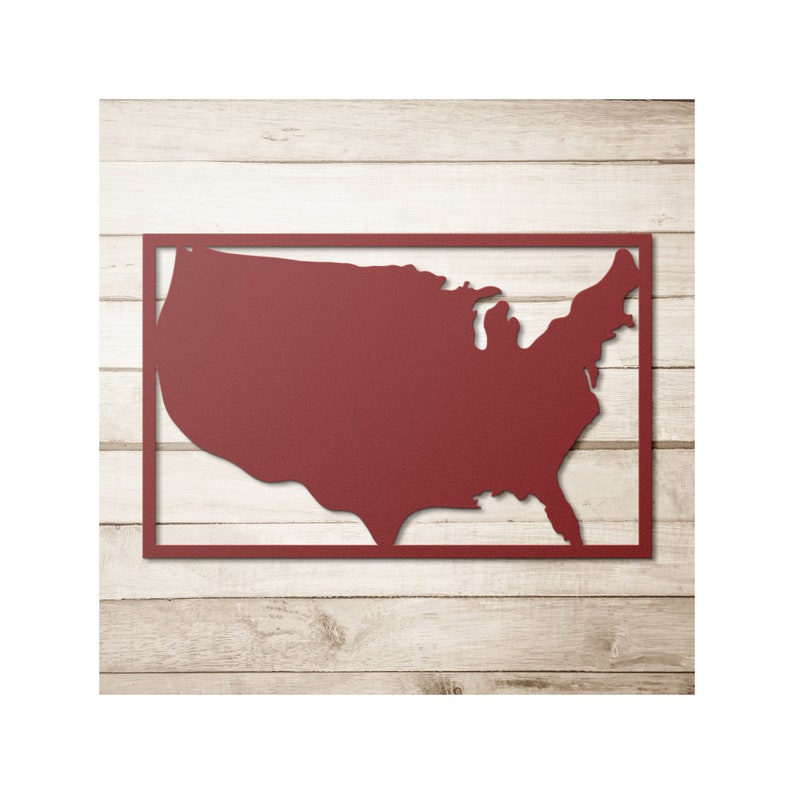 USA Metal Wall Art Metal USA Map Metal Wall Decor Wall Hanging Etsy